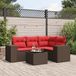Maison Exclusive - Salon de jardin 5 pièces avec coussins, marron, polyrotin