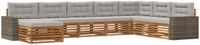 vidaXL - Buiten - bank - set - 8 - st - Naturel - en - lichtgrijs - Massief - Acacia - Hout