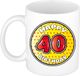 Bellatio Decorations Verjaardag cadeau mok - 40 jaar - geel - sterretjes - 300 ml - keramiek