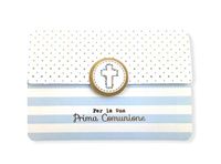 Wenskaart LINA OFFICINE GRAFICHE CREATIVE Wenskaart voor communie voor kinderen, met magneetsluiting, 11,5 x 16,50 cm