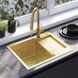 Rea Paul Keukenspoelbak Geborsteld Goud 60X48X18,5Cm
