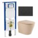 Geberit QeramiQ Dely Toiletset - 36.3x51.7cm - Geberit UP720 inbouwreservoir - rimless - diepspoel - 35mm zitting - softclose - bedieningsplaat mat antraciet - ronde knoppen - mat beige