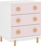 [en.casa] Kindercommode Vaarentaa met 3 lades 55x41x66 cm roze