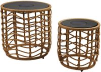 lumisky Set van 2 salontafels op zonne-energie D45CM NERITA