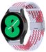 By Qubix - Braided nylon bandje - Wit / roze - Geschikt voor Huawei Watch 5 - 42mm