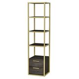 WELL HOME MOBILIARIO & DECORACIÓN Boekenkast, 100% melamine gecoate spaanplaat, donkergoud, grijs