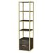 WELL HOME MOBILIARIO & DECORACIÓN Boekenkast, 100% melamine gecoate spaanplaat, donkergoud, grijs