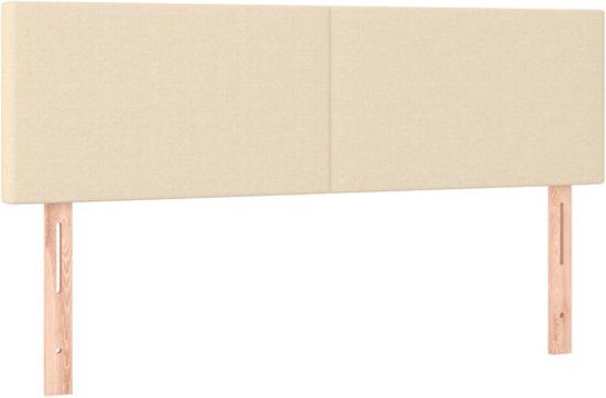 vidaXL Hoofdbord - Crème - Stof - 144x5x78/88 cm