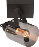 Freelight Spot Fumoso Zwart met Smoke Glas 1 Lichts
