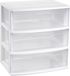 Plasticforte Ladeblokje organizer 3x lades - wit/transparant - L56 x B40 x H61 cm - kunststof