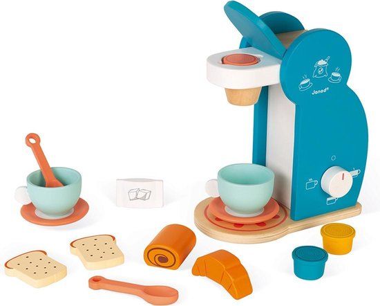 Janod Koffiezetapparaat Ontbijtset - Houten Speelgoed - Vanaf 3 Jaar
