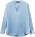 s.Oliver Satijnen blouse met tuniekhals lichtblauw