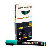 Campus Acrylstiften, verpakking met 2 mm ronde punt, permanente marker op waterbasis, ondoorzichtig en sneldrogend (donkergroen)