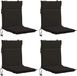 vidaXL - 4-delige - hoogrugkussen - GEMERT - 4 - pcs - 100% - Polyester - Zwart