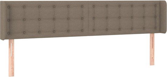 vidaXL Hoofdbord met randen 203x16x78/88 cm stof taupe