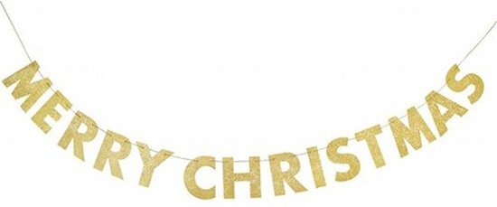 Partywinkel Kerst Letterslinger Goud 275cm