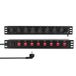 LogiLink PDU8D01 Overspanningsbeveiliging Zwart 8 AC-uitgang(en) 230 V 2 m
