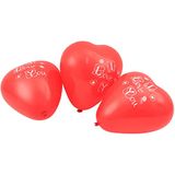 FACKELMANN Hartvormige ballonnen bedrukt, kunststof, rood/wit, verschillende