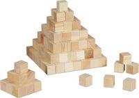 Merkloos Relaxdays Houten Blokjes - Set van 160 - 2 cm - Kubusjes 20 mm - Onbehandeld Grenen - DIY