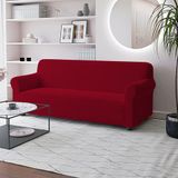 Italian Bed Linen Fashionable Bankhoes met volledige afdekking, bordeaux voor 3-zits