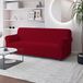 Italian Bed Linen Fashionable Bankhoes met volledige afdekking, bordeaux voor 3-zits