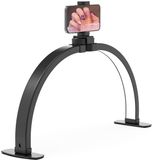 Merkloos Bureaulamp - Manicurelamp - Bureaulamp voor Nagelstylist - Half Moon Lamp - Grote LED Boog Nagel Tech Tafellamp met Telefoonhouder - 3 Modi Verlichting - Zwart