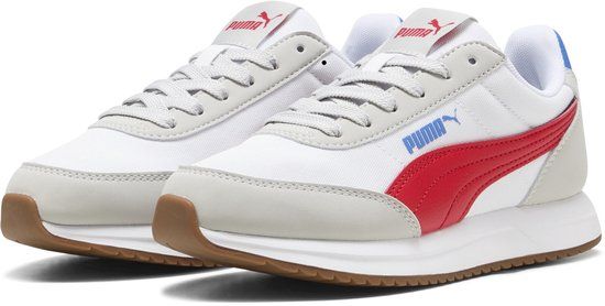 PUMA R78 Lightwind Jr Unisex Sneakers - Cool Light Gray-Dark Crimson-PUMA White - Size 38