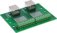 InLine® klemmenblok, 2x RJ45 aansluiting, recht, voor DIN-rail