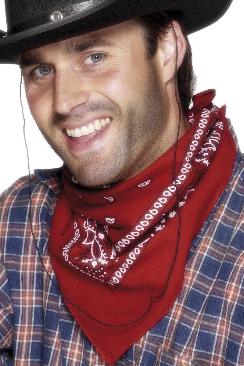 Smiffys Cowboy Bandanna - Red - Synthetic - Adult Costume Accessory