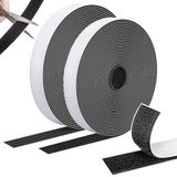 Klittenband Zelfklevend 10 m × 20 mm, Extra Sterk, Dubbelzijdig met Lus- en Haakband, Duurzaam & Veelzijdig, Ideaal voor Horgaas, Tapijten en Wandkleden, Zwart