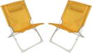 Sunnydays Havana camping/strand stoel - 2x - aluminium - inklapbaar - geel - 49 x 62 x 61 cm