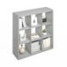Furinno SIMPLE Kubusopbergorganizer, 9-kubus displayplank, open rug, opbergplanken, extra dik frame, voor organisatie en opslag, woonkamer, thuiskantoor, lichtgrijs