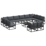 vidaXL Tuinset met 13 delen, zwart, aluminium