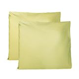 Paar kussenslopen 100% Pure katoen 60x60 CM, Set van 2 Bed Kussen Stoffen Gemaakt in Italië, Tassluiting, Solid Color, Standaard Maat met - Lichtgroen