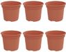 vidaXL Ronde Bloempot 6 stuks Baksteenrood Kunststof Ø 12,5 x 10 cm