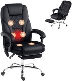 Vinsetto massage bureaustoel - fluweel - zwart