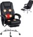 Vinsetto fauteuil de bureau massant - velours - noir