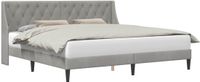 vidaXL Bedframe met Hoofdeinde Lichtgrijs 180 x 200 cm Fluweel
