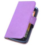 Best Cases Lila Echt Lederen Booktype Hoesje HTC One Mini 2