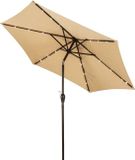 Parasol inclinable avec éclairage LED - À énergie solaire - 2,7 m de diamètre - Beige