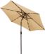 Parasol inclinable avec éclairage LED - À énergie solaire - 2,7 m de diamètre - Beige