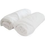 Domiva Lot 2 Draps Housse Jersey - 70 X 140 Cm - Blanc/blanc