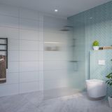 FortiFura Galeria Inloopdouche - ribbel - glas - 140x200cm - 8mm - nano - blind - inbouw profiel - helder geribbeld