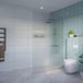FortiFura Galeria Inloopdouche - ribbel - glas - 140x200cm - 8mm - nano - blind - inbouw profiel - helder geribbeld