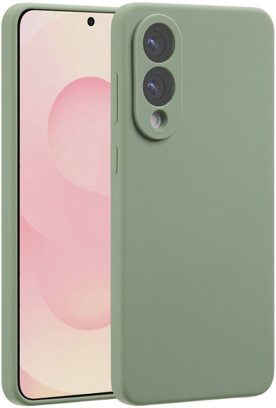 Accezz Liquid Silicone Backcover met MagSafe voor de Samsung Galaxy S25 Edge - Cooper Green
