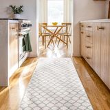 Björn&Schiller Tapijtloper 60 x 180 cm, antislip tapijt voor gang, slaapkamer en woonkamer, moderne haltapijt, lang, hoogwaardig keukentapijt, beige
