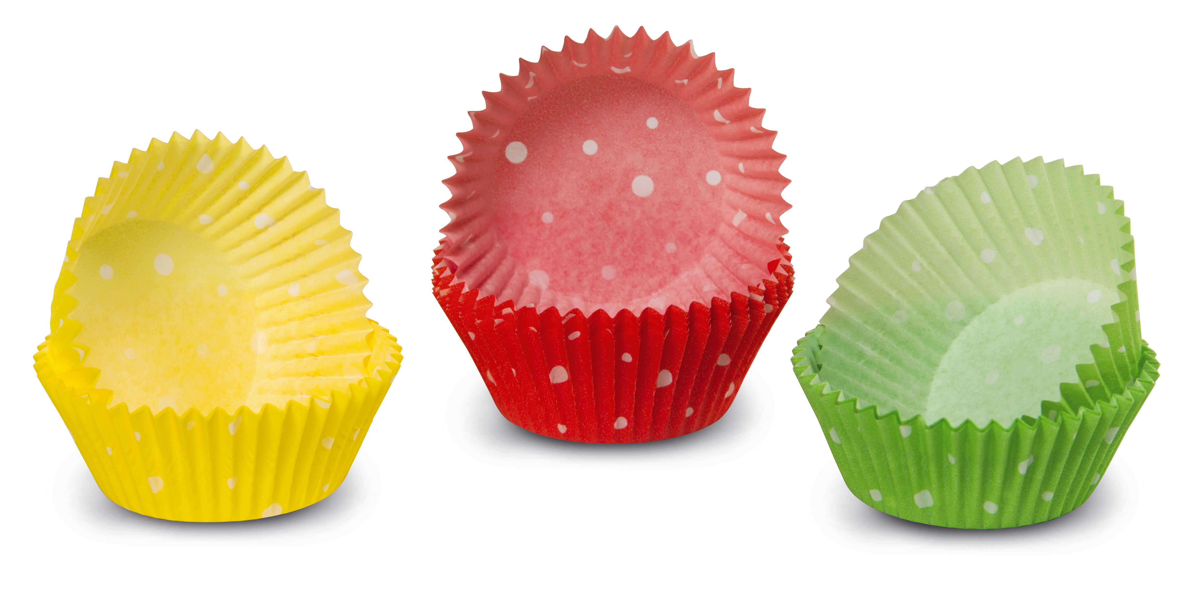 Guardini Easy Bake - Bakvormen - Rond - 100 stuks - Papier - Geel/Groen/Rood - 3cm - 220°C - Magnetronbestendig