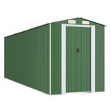 VidaXL Tuinschuur 192x606x223 cm Gegalvaniseerd Staal Groen
