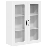 vidaXL - Wandglas - Kasten - PORTO - Wit - 80 x 31 x 100 cm - Bewerkt hout