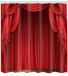 GETTOGET Theater douchegordijn, showpodiumgordijnen rode gordijnen klassieke antieke achtergrond, waterdicht polyester gordijn festival cadeau, 182 x 182 cm